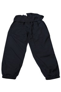 U377 makes pure color dark blue drawstring yoga sweatpants with wide waist, rubber bands and long feet. Combed sweatpants sweatpants franchise store 100% Tencel detail view-5